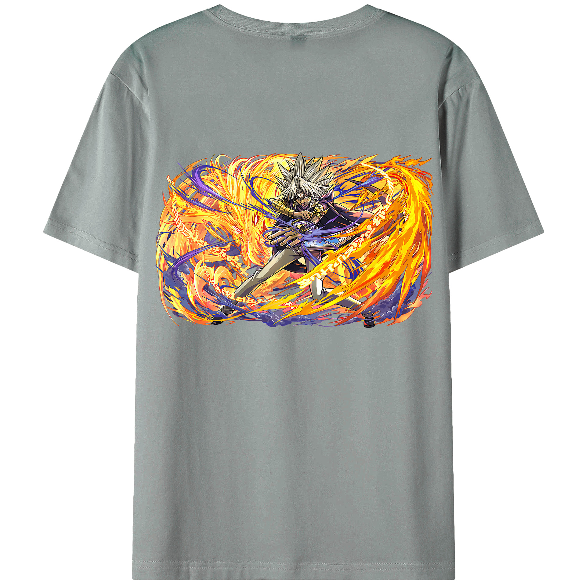 （画像用） 遊☆戯☆王 Yu-Gi-Oh! 綿100％ メンズ半袖Tシャツ（バックプリント） 通気性